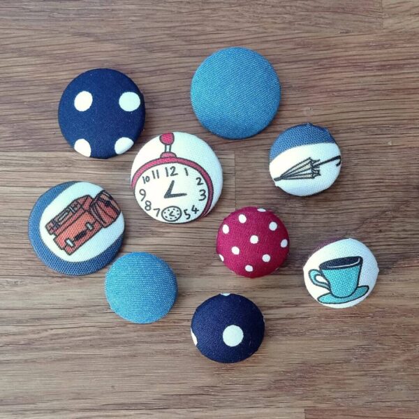 Covered Buttons Ready to Sew Kit, Victorian Navy